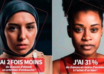 Fransa’da ayrımcılık karşıtı kampanyada başörtülü kadınlara da yer verildi