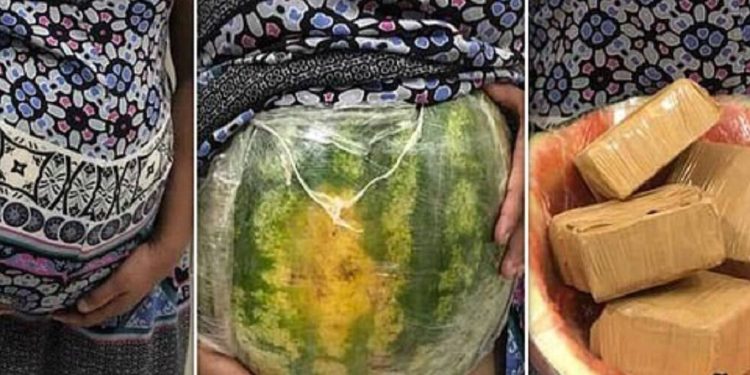 Zehir tacirlerinden akılalmaz yöntem: Hamile numarası yapıp karnındaki karpuzun içine uyuşturucu koydu